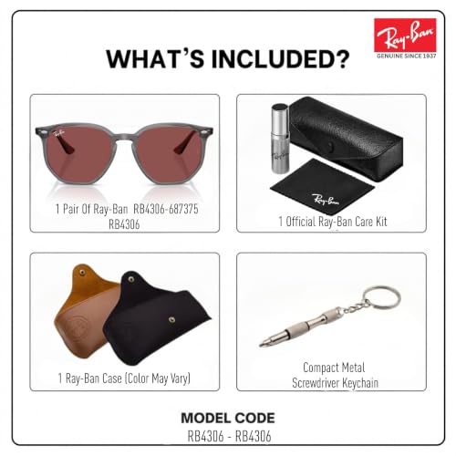Image of Ray-Ban RB4306 Square-Round Shape Sunglasses with Official Eyewear Kit