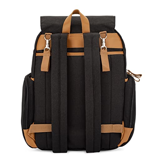 Parker Baby Diaper Backpack - Large Diaper Bag With Insulated Pockets, Stroller Straps And Changing Pad -"Birch Bag" - Black #TOP7