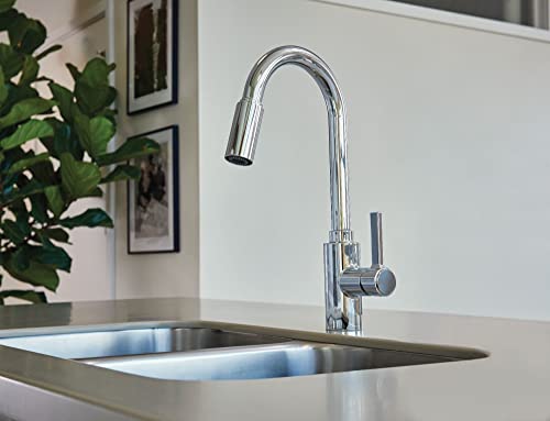 Moen 7882 Genta Single Handle Pulldown Kitchen Faucet with Power Clean Chrome, 3.50x24.75x12.25 by Moen - Image 6
