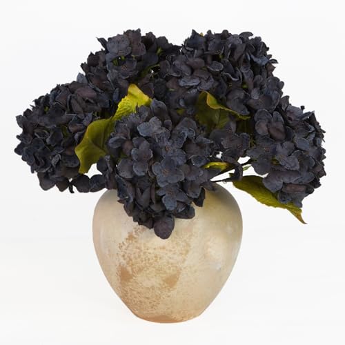 TOPIA シルク 秋の花 人工シルク 乾燥アジサイ 花 造花 秋の花束 ドライフラワー ホームデコレーション用 (6個) (ブラック)（Amazon）