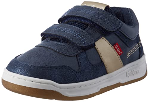 Kickers Kalido, Basket Mixte enfant, Marine Or, 24 EU
