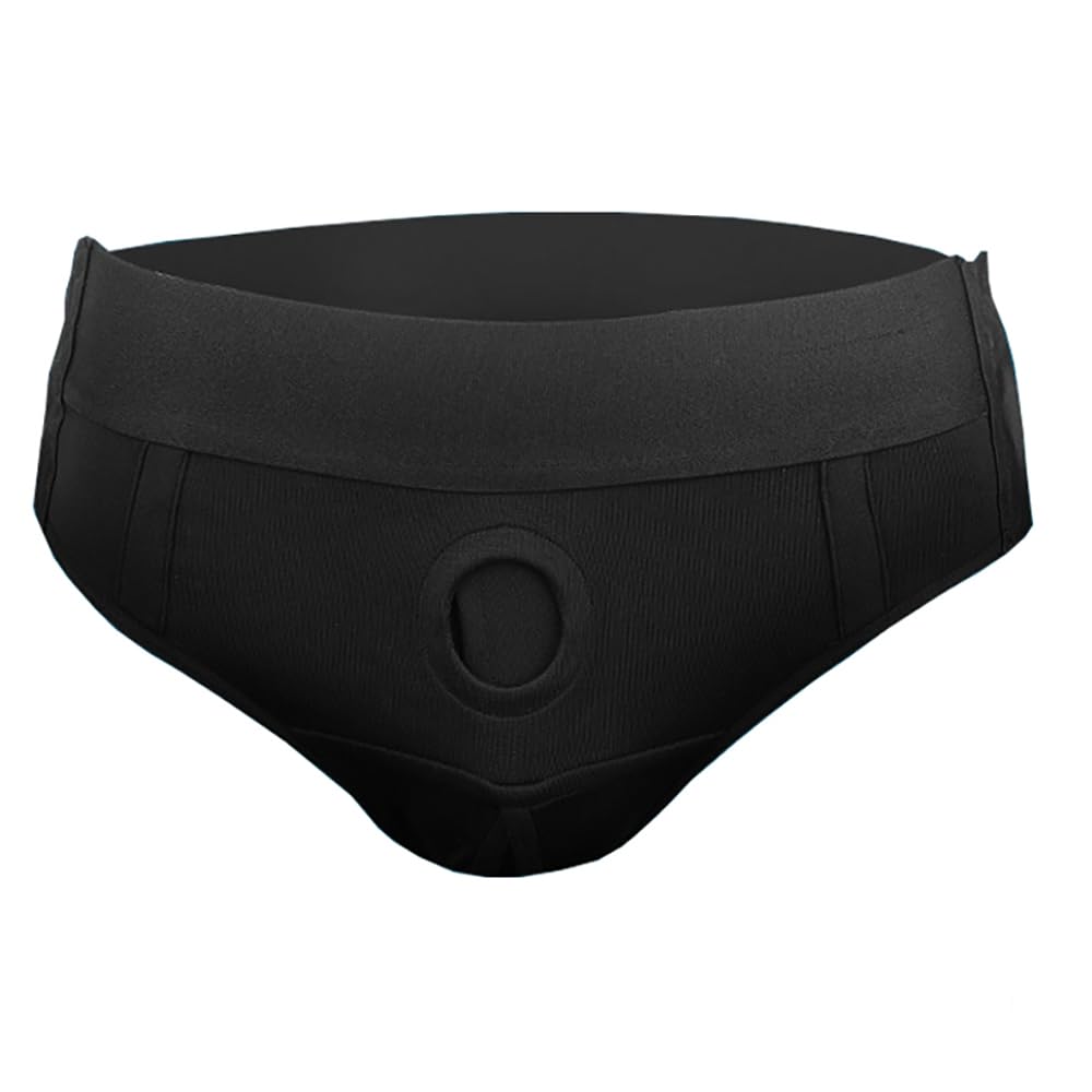 Arnés strap-on ajustable sin tirantes con anillo de silicona – diseño boxer unisex para mujeres y hombres cómodo y versátil compatible con dildo (sin dildo incluido)