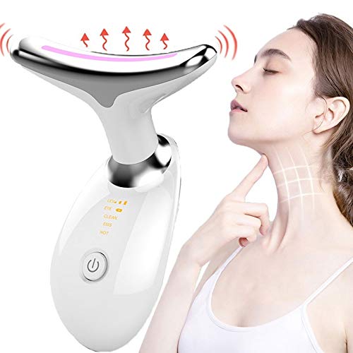 Rechargeable Neck and Face and Eye Lifting Massager Anti-aging 45℃ ±5℃ Heat Vibration Skin Tighten Reduce Double Chin Sagging Anti-Wrinkle Skin Lifting Device