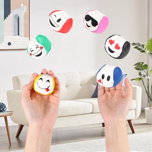 Jonglierbälle 12er Set, 5cm Jonglierbälle für Anfänger,Juggling Balls for Beginners Jonglierbälle Kinder, Langlebige und weiche PU Leder Jonglierbälle für Erwachsene Kinder Anfänger Outdoor Spielzeug