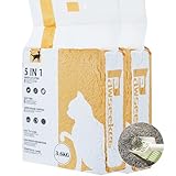 Pawsayes Tofu Arena aglomerante para Gatos, 5 en 1 Arena Mixta para Gatos, Ultra Absorbente, aglomerante rápido, Control Superior de olores, no Deja rastros, desechable con Agua, sin Polvo