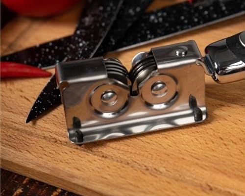 Kit Afiador Inox 48 Peças Faca Profissional Personalizado Amolador de Facas Tesouras Unidades Brinde