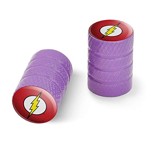 The Flash Lightning Bolt Logo Motorcycle Bicycle Bike Tire Rim Wheel Aluminum Valve Stem Caps