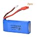 Produktbild RC Drohne LiPo-Akku, ENGPOW 7.4V 2000mAh 25C Wiederaufladbarer LiPo-Akku-JST-Stecker für Syma X8C X8W RC Quadcopter-Drohnen-Zubehör( 2 stück)