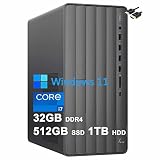 HP Envy Business Desktop Computer | 12th Gen Intel 12-Core i7-12700 Processor | 32GB DDR4 512GB SSD + 1TB HDD | Intel UHD Graphics 770 | USB-C SuperSpeed USB VGA Bluetooth Win11 Black + HDMI Cable