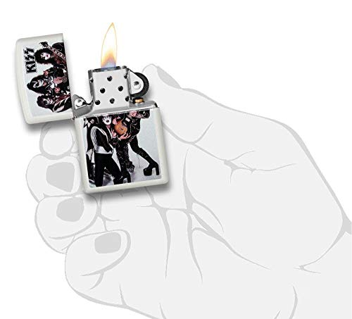 Encendedor Zippo Kiss bolsillo blanco clásico miniatura 5