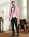 MrSure Mens 3 Piece Tuxedo Set with Bow Tie, Slim Fit One Button Shawl Lapel Blazer Vest Pants, for Formal Prom Party Wedding, Light Pink