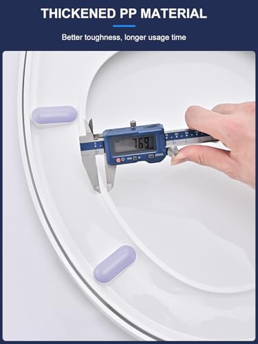 YEAUPE PRO Toilettendeckel mit Absenkautomatik O Form, WC-Sitz mit Quick-Release-Funktion und Softclose Absenkautomatik - Toilettensitz mit Verstellbaren Scharnieren, Weiß 44,6 * 37,2CM