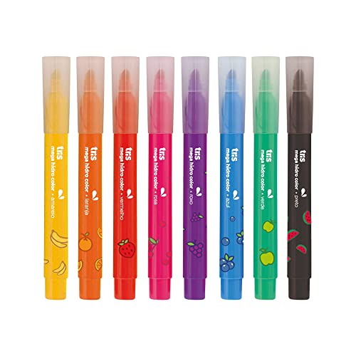 Caneta Hidrográfica, Tris Summit, Jumbo, 8 Cores, Fruits