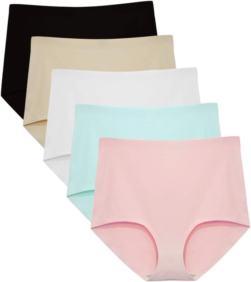 No Show High Waist Briefs Underwear for Women Seamless Panties