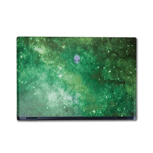 Image of Laptop Skin Compatible with Alienware M16 R2 (2024) - Green Stars - Premium 3M Vinyl Protective Wrap Decal Cover - Easy to Apply | Crafted in The USA by MightySkins
