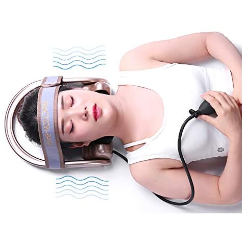 WOOLALA Cervical Neck Traction Device, Chronic Neck Pain Relief Muscle Relax Pillow with Band Neck Curve Correct Home Neck Stretcher Cover