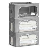 Scatole Armadio FUSACONY 22L - Con Supporto Acciaio, Finestra Trasparente, Grigio - Foto 4