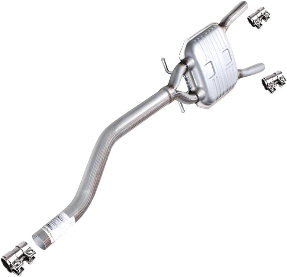Exhaust Resonator Pipe Compatible for 2005-2009 Audi A4 Quattro 2.0L | Stainless Steel | Northeastern Exhaust | Free Sleeves Included | Automotive Replacement Part