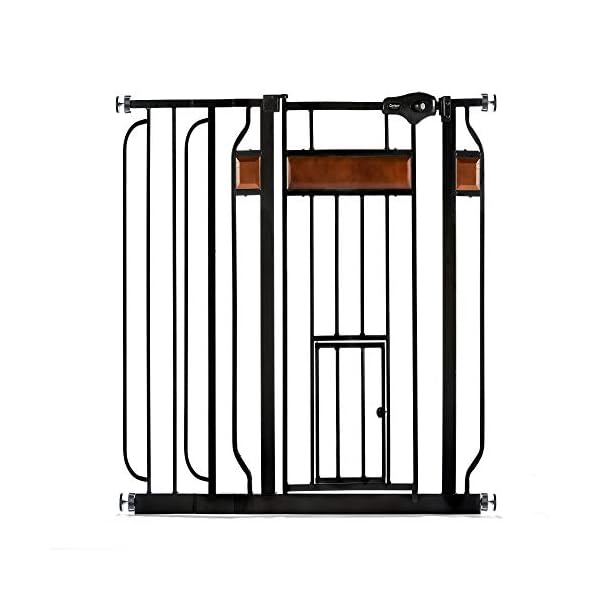 Carlson Home Design Extra Wide Walk Thru Pet Gate with Small Pet Door