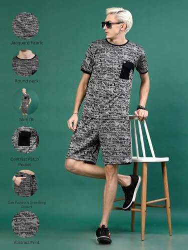Image of Rigo Cotton Blend Waffle Knit Self Textured Co-Ord Set For Men's|Night Suit Set|Lounge-Wear Pajama Set|Night Wear, Beach Wear, Vacation Wear