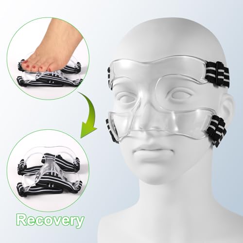 image for lasuroa Nose Guard for Broken Nose, 5.9x3.74in White & Black Adjustabl