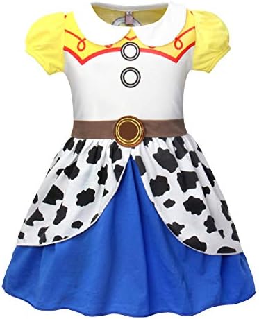 Jurebecia Little Girls Jessie Dress Halloween Costume Jessie Fancy Dress Up Holiday Party Dresses Size 3T