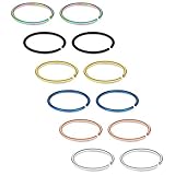 SCERRING Piercing para Oreja de 6 – 10 mm, Acero Inoxidable, 22 g, para Nariz Falsa, septo, Labio, Cartílago de Helix