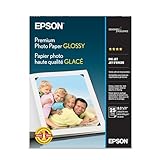 Epson Premium Photo Paper GLOSSY (8.5x11 Inches, 25 Sheets) (S042183),White