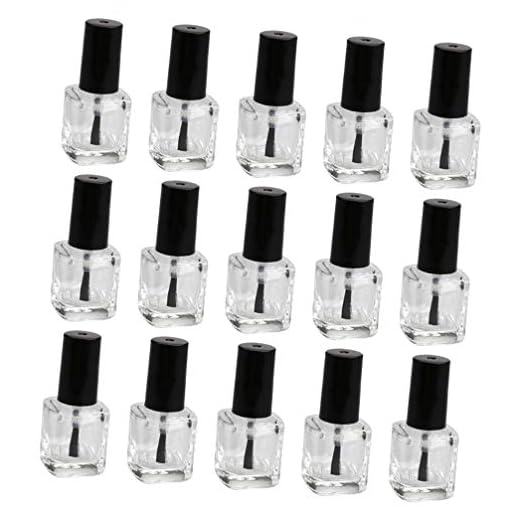 15 Unidades Garrafa De Esmalte Garrafa De Unha De Tampa Preta Garrafas De Esmalte a Granel Frascos De Esmalte De Vidro Recipiente Cosmético Vazio Gel Preto Copo Vazio Resina Chique
