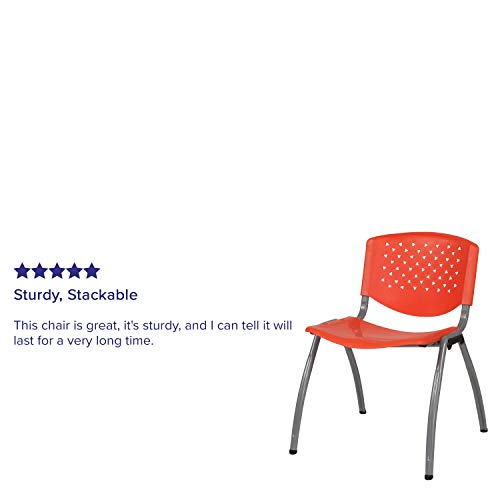 image for Flash Furniture HERCULES Series 880 lb. Capacity Orange Plastic Stack 