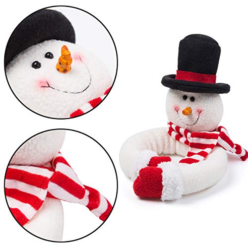 Ogrmar 2 Pack Christmas Curtain Buckle Doll Santa & Snowman Creative Curtain Tieback Hold Back Fastener,Christmas Wine Bottle Topper for Xmas Holiday Home Window Decoration (Red and White) - Image 5