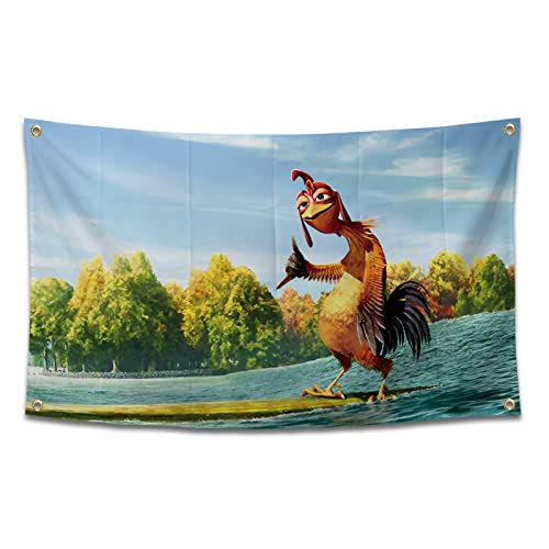 Chicken Flag Funny Poster Durable Man Cave Wall Flag with 4 Brass Grommets 3x5 Feet Tapestry for College Dorm Room Decor,Outdoor,Bedroom, Parties gifts, travel, filming,events,festivals.. high-resolution banner