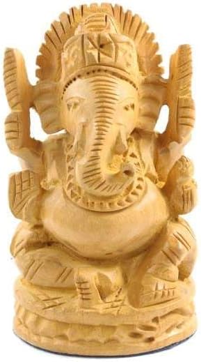 Lord Ganesh Idol Wooden Ganapati Murti | Ganesha Statue for Home Decor, Tabletop & Car Dashboard