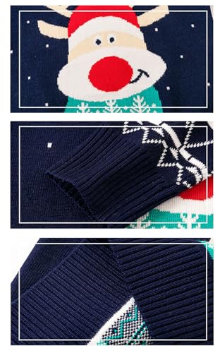 Boys Girls Knitted Christmas Jumper Kids Reindeer Snowman Pullover Sweater Knitwear Tops Crew Neck Casual Winter Clothes3