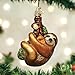 Old World Christmas Smiling Sloth Hugging Branch Glass Blown Ornament for Christmas Tree, Handcrafted Holiday Decoration, Wildlife Animal Collection