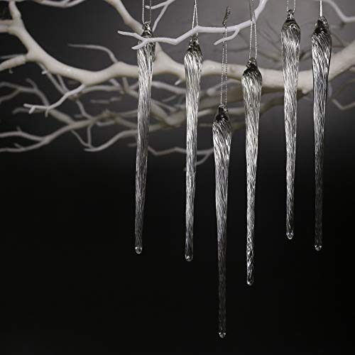 DAHI 6pcs Christmas Tree Jewelry Ice Cream Drop Pendant Glass for Hanging Christmas Decoration (Glass Ice Cream)