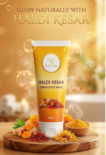 Image of Haldi Kesar Ubtan Face Wash for Natural Glow and Tan Removal | Artisanal Skin Brightening Daily Cleanser | Deep Cleansing Face Wash Suitable for All Skin Types (100ml)