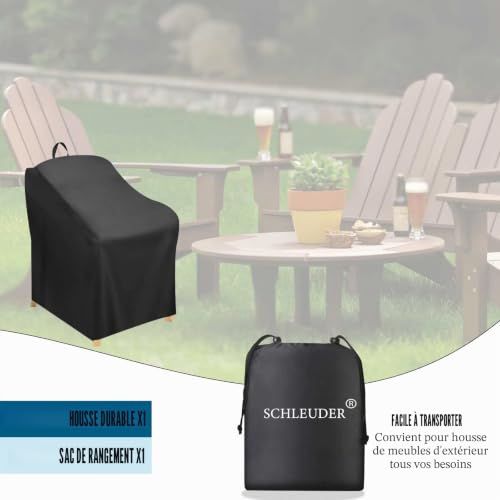 Schleuder Housse pour Adirondack Chaise Jardin, Housse de Protection Tissu Oxford 420D, Imperméable et Résistante aux UV, Fauteuil Jardin – vue 7