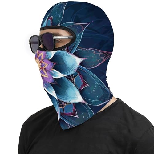 Pasamontañas para hombre y mujer con estampado bohemio floral, máscara facial térmica para clima frío, equipo para motocicleta, máscara de esquí para invierno miniatura 4