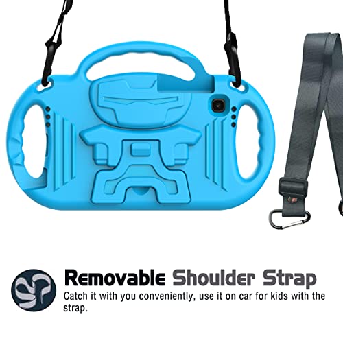 Avawo Kids Case For Samsung Galaxy Tab A7 Lite 8.7 Inch 2021, Galaxy Tab A7 Lite Case, With Strap, Shockproof Lightweight Handle Stand Case For Samsung Tab A7 Lite 8.7 2021(Sm-T220/T225/T227), Blue #TOP7