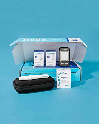Reliable Diathrive Blood Sugar Test Kit & Blood Glucose Monitoring System – 4 Second Results! Glucometer/Glucose Meter Kit W/ 100 Glucose Test Strips – Lancing Device – 100 Lancets For Blood Testing #TOP1