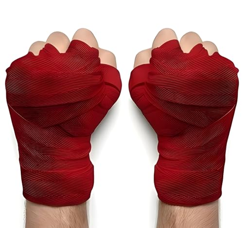 Image of Blue Gym Hand Wrap Gloves for Workout and Weight Lifting, 5 Feet Long, 2 Inches Wide, 1 Pair (Red)