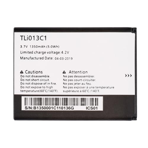 SWARK New Rechargeable Battery TLi013C1 Compatible with A1catel One Touch Go Flip V 4051S TLi013C1 Battery 4044W, 4044T, 4044O, 4044V with Tools
