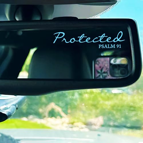 Image of Set 2Pcs Protected Bible Rearview Mirror Decal Bible Verse Christian Jesus Car Decals Water Bottle Window Sticker Vinyl Waterproof 3x0,7 Inches Decal New Car Accessories Gift for Mom Dad Friend