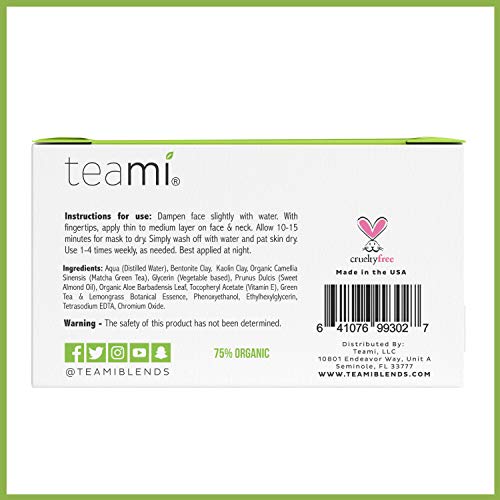 Teami Detox Face Masks Skincare Facial Skin Care Products: Green Tea Detox Mask Deep Cleansing Pore Minimizer & Blackhead Remover Mud Mask With Bentonite Clay - Spa Day Exfoilate & Acne Care #TOP7