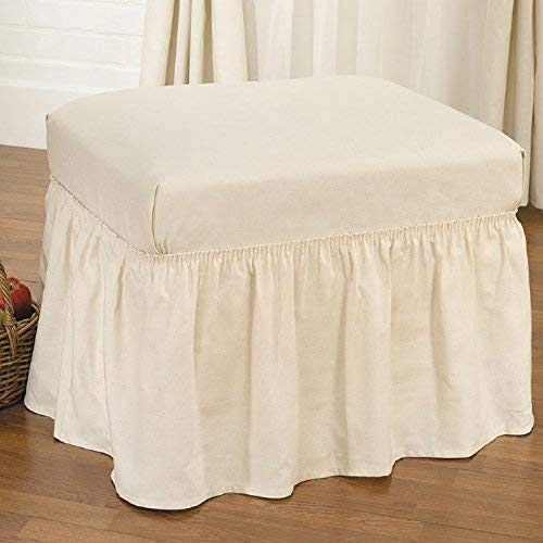 SureFit Duck Solid - Ottoman Slipcover - Natural