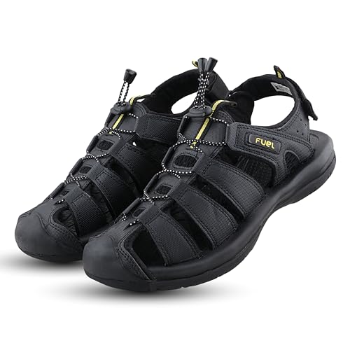 Image of FUEL Comando Men's Fisherman Sandals - Comfortable, Breathable & Flexible Outdoor Sandals with Protective Toe, Anti-Skid Sole - Stylish Casual Beach & Sports Footwear