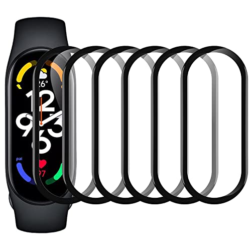 Bigqin 6 Piezas Protector de Pantalla Compatible con Xiaomi Mi Band 7 y Xiaomi Mi Band 8, HD Película Cristal Templado, Sin Burbujas, Anti-Arañazo