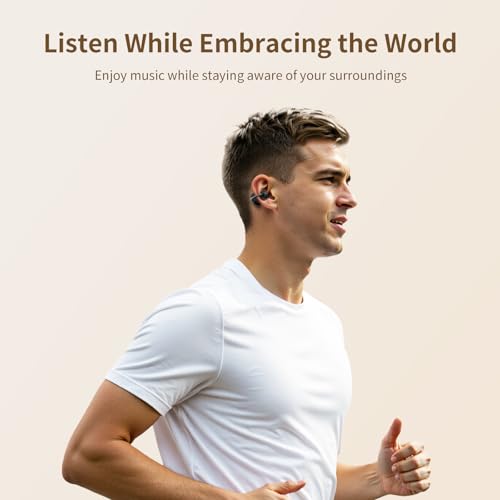 Image of PSIER Open Ear Earbuds, Bluetooth Earbuds IPX5 Waterproof Comfortable Lightweight Bluetooth 5.4 Ear Buds with Digital Display 30H Playtime Bone Conduction Headphones for Workout Sports Running