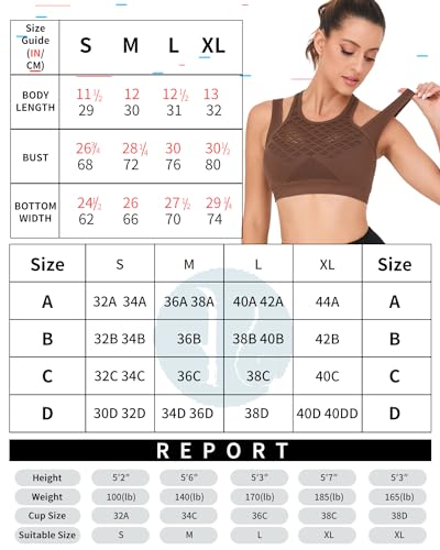 Image of RUNNING GIRL Sports Bras for Women High Support,Seamless Ribbed Longline High Neck Sports Bra Racerback Padded Crop Top Yoga, Black